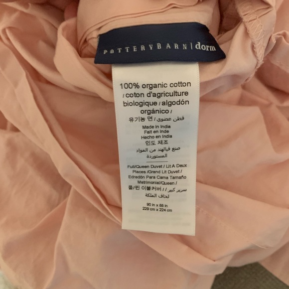 Pottery Barn Teen Queen Duvet Powdered Blush Color - Picture 4 of 4